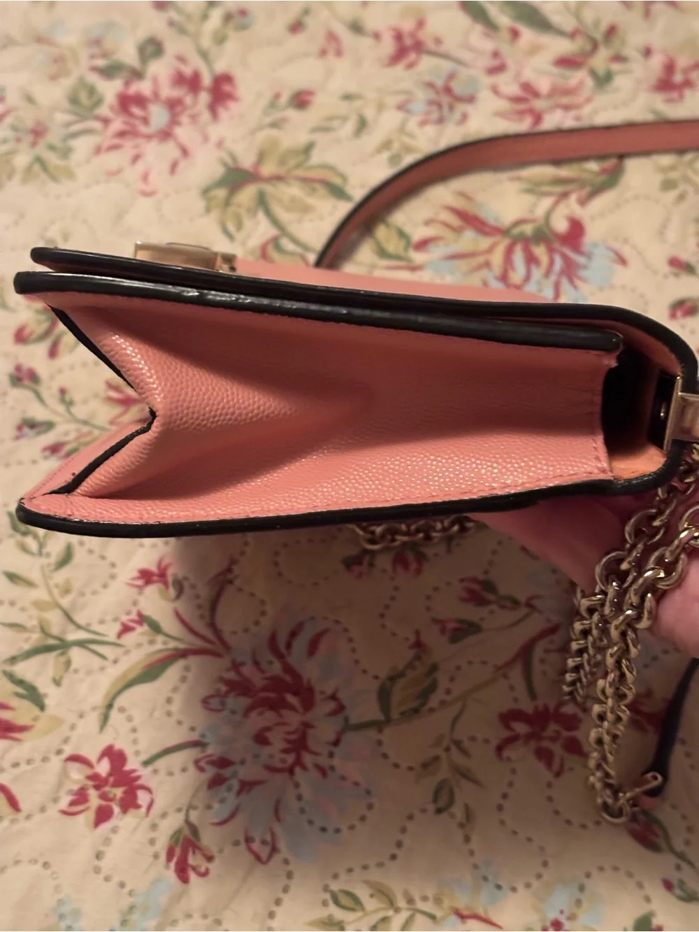 Furla Pink Leather Crossbody Bag with silver Chain - Picture 6 of 16